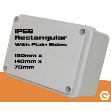 *CLEARANCE*  60 UNITS FOR PRICE OF 30 - 190mm X 140mm X 70mm Rectangular Junction box IP56 with plain sides 